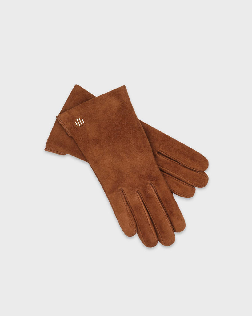 A pair of brown premium Hamerli handmade leather gloves.