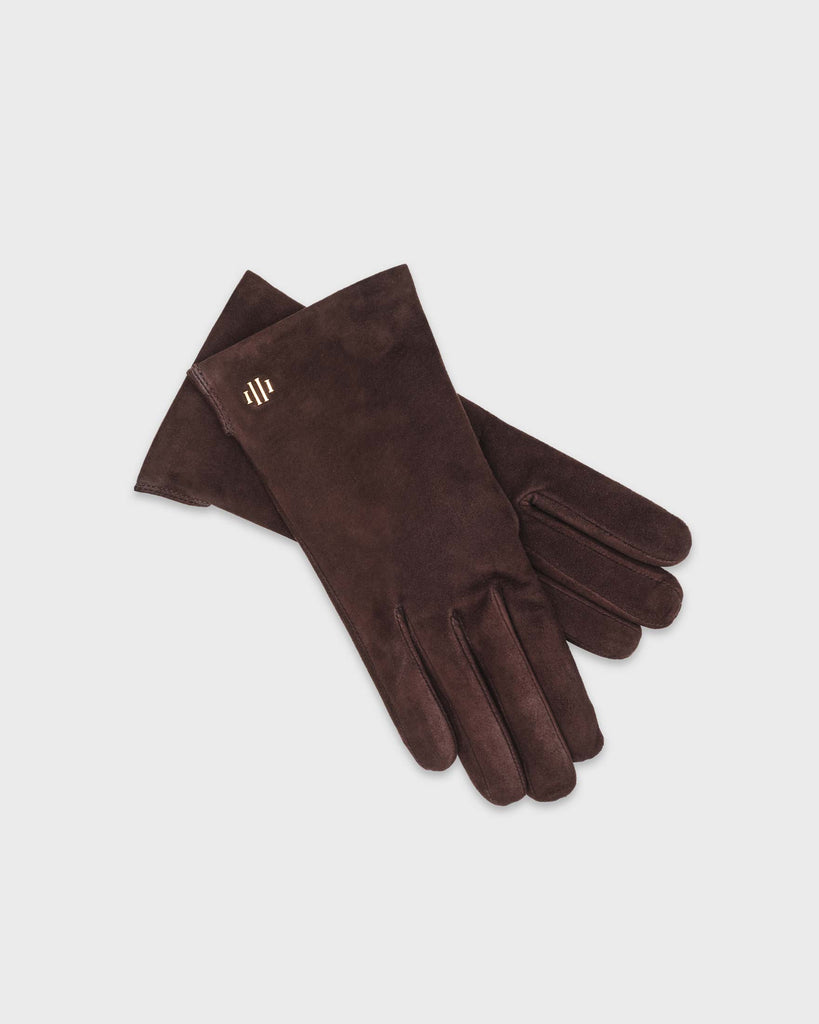 A pair of brown premium Hamerli handmade leather gloves. 