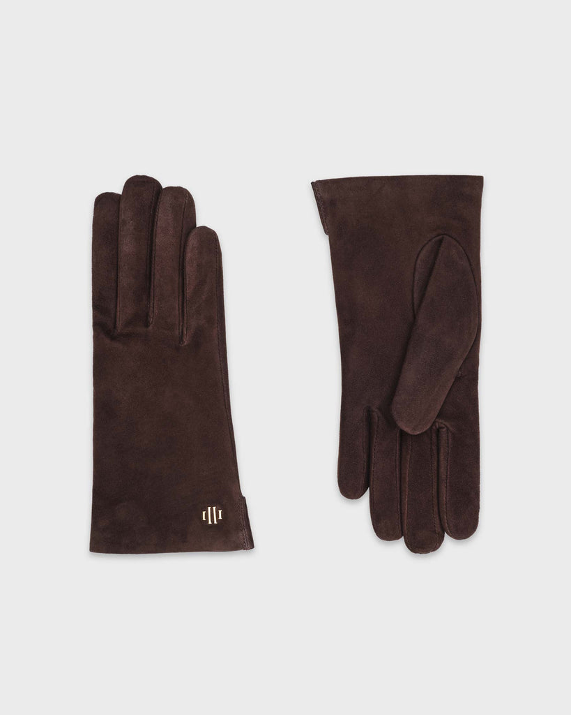 A pair of brown premium Hamerli handmade leather gloves. 