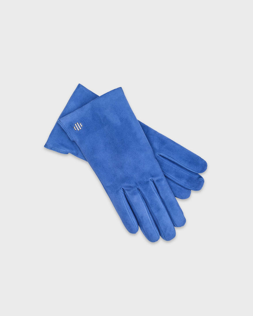 A pair of blue premium Hamerli handmade leather gloves.